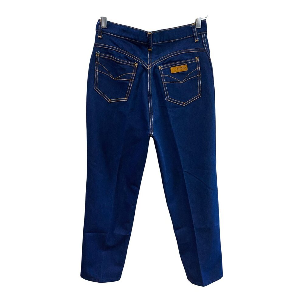 Gitano Vintage Women's Size 30S Dark Blue High Waist Jeans Cotton Blend Straight